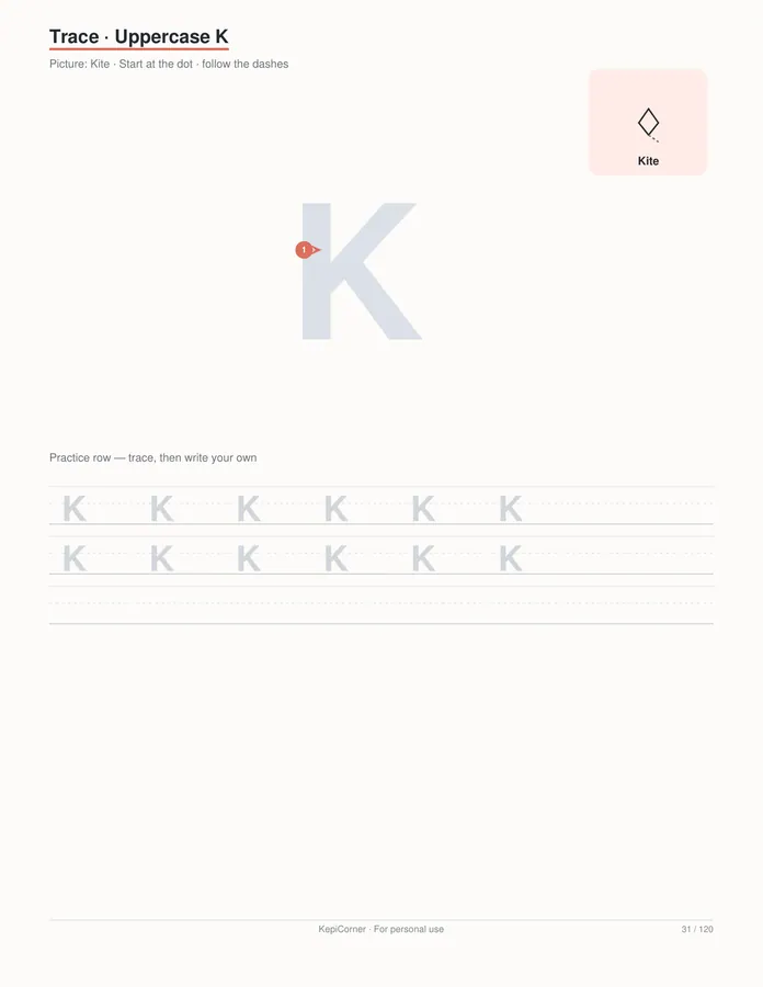 Pre-K Worksheets Ages 3–5 printable – page 31 of 120, rendered from PreK-Ages3-5-Learning-Worksheets-Letter.pdf