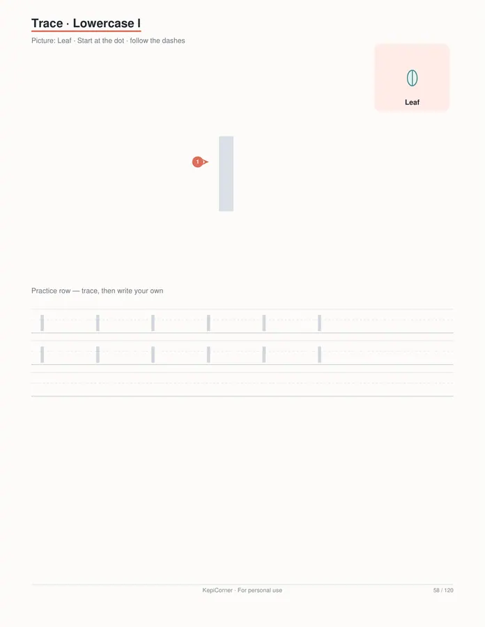 Pre-K Worksheets Ages 3–5 printable – page 58 of 120, rendered from PreK-Ages3-5-Learning-Worksheets-Letter.pdf
