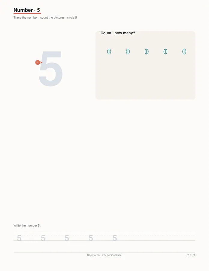 Pre-K Worksheets Ages 3–5 printable – page 81 of 120, rendered from PreK-Ages3-5-Learning-Worksheets-Letter.pdf