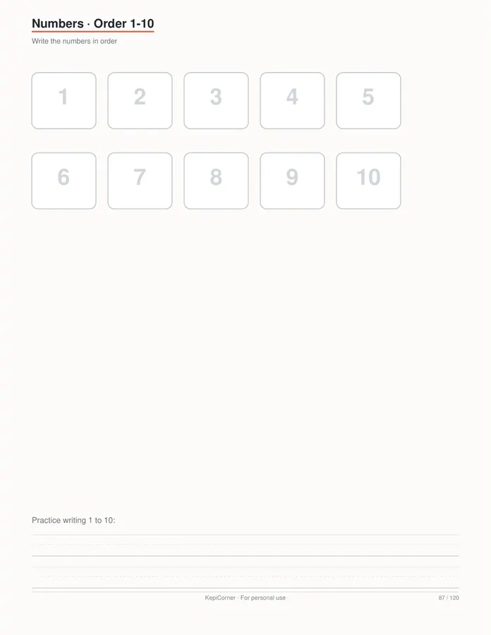 Pre-K Worksheets Ages 3–5 printable – page 87 of 120, rendered from PreK-Ages3-5-Learning-Worksheets-Letter.pdf