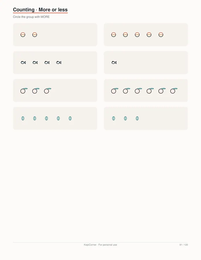 Pre-K Worksheets Ages 3–5 printable – page 91 of 120, rendered from PreK-Ages3-5-Learning-Worksheets-Letter.pdf
