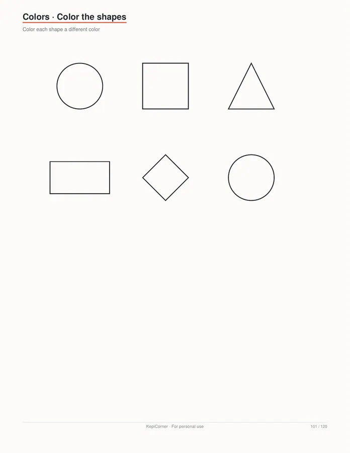 Pre-K Worksheets Ages 3–5 printable – page 101 of 120, rendered from PreK-Ages3-5-Learning-Worksheets-Letter.pdf