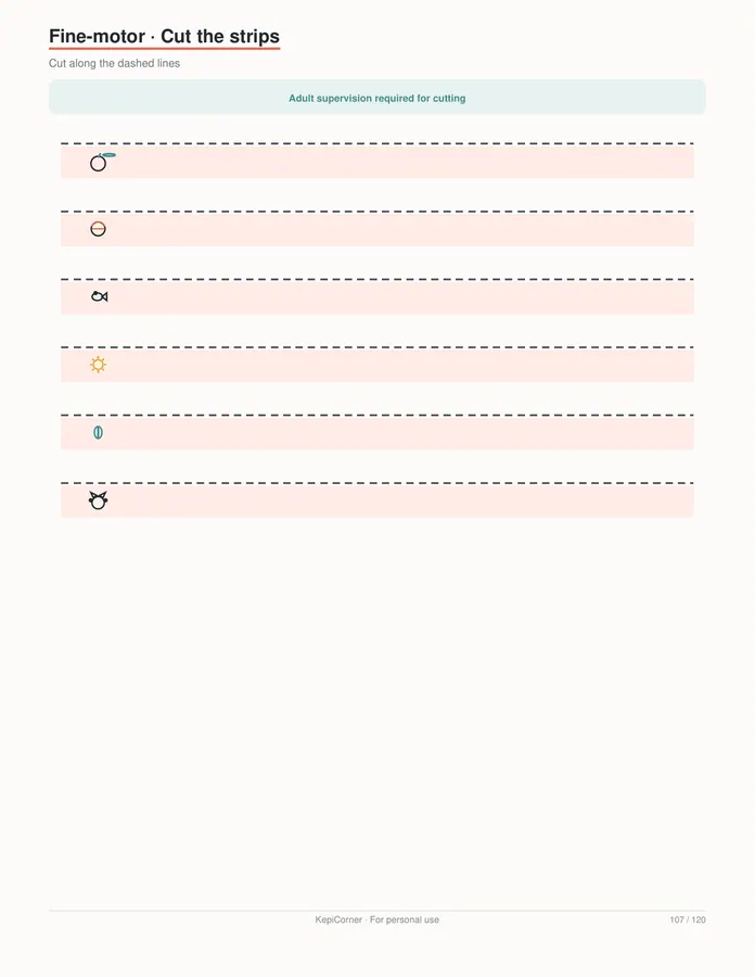 Pre-K Worksheets Ages 3–5 printable – page 107 of 120, rendered from PreK-Ages3-5-Learning-Worksheets-Letter.pdf