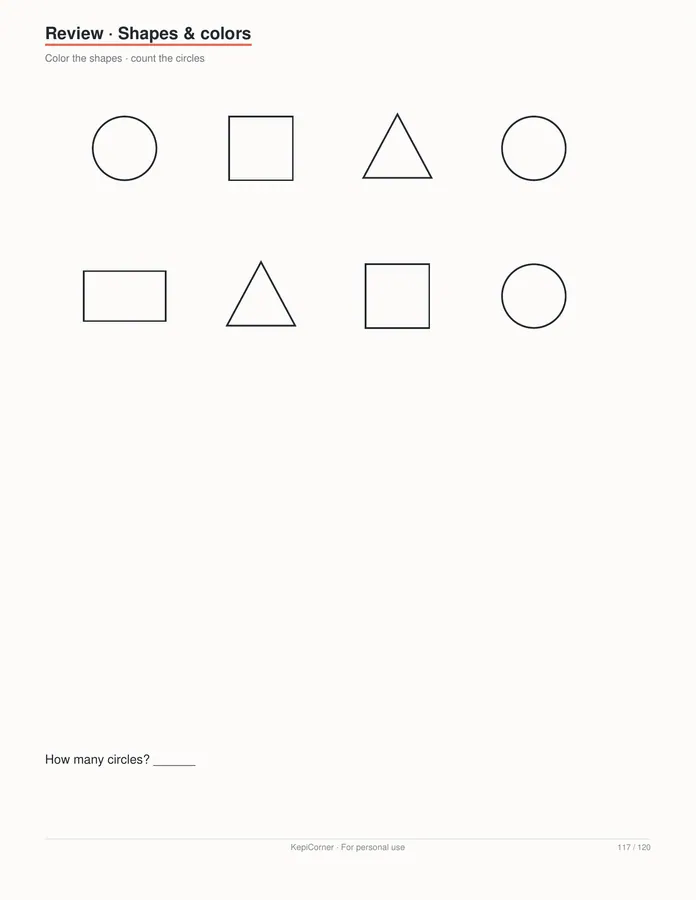 Pre-K Worksheets Ages 3–5 printable – page 117 of 120, rendered from PreK-Ages3-5-Learning-Worksheets-Letter.pdf